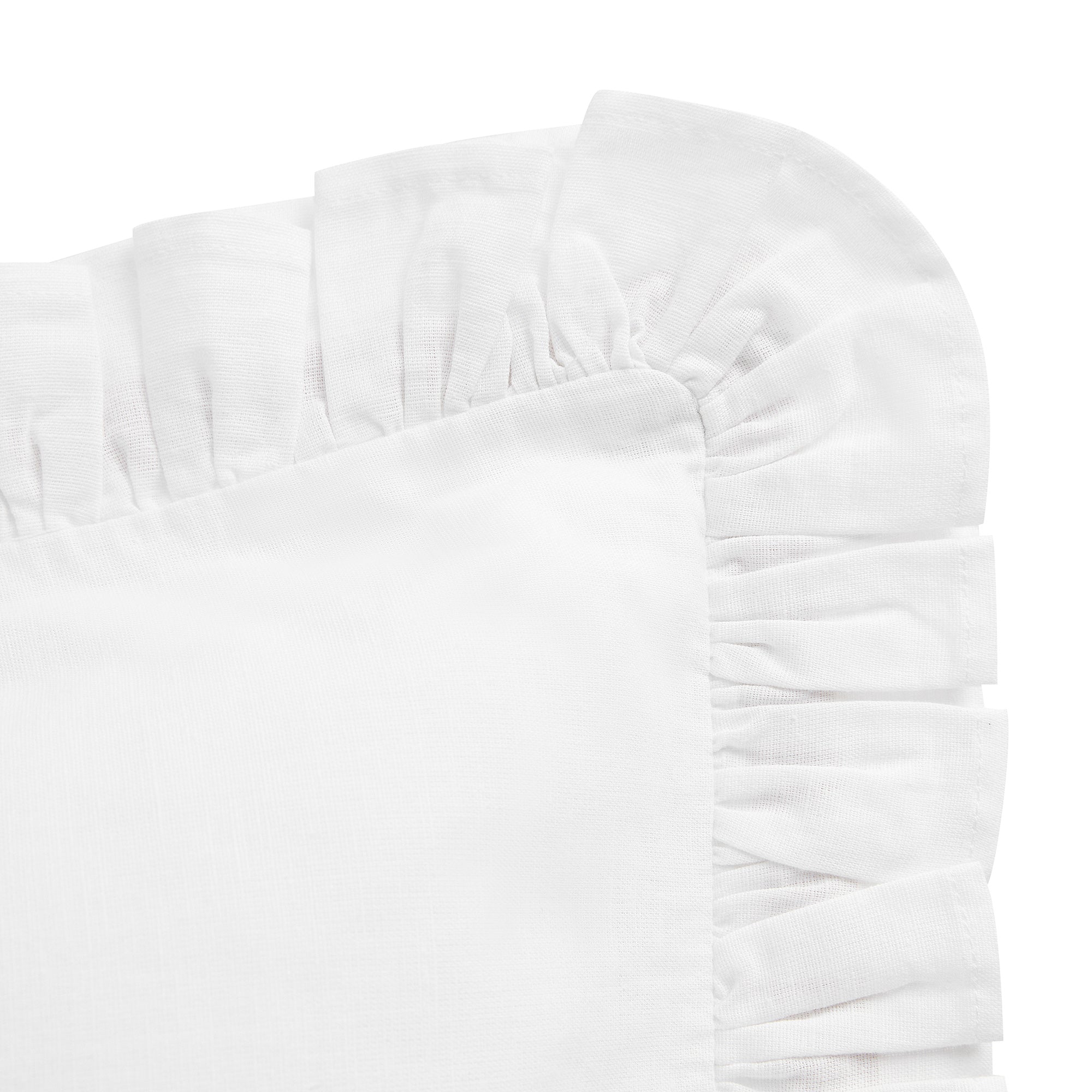 Matilda White Ruffle Linen Blend Pillowcases - Pair