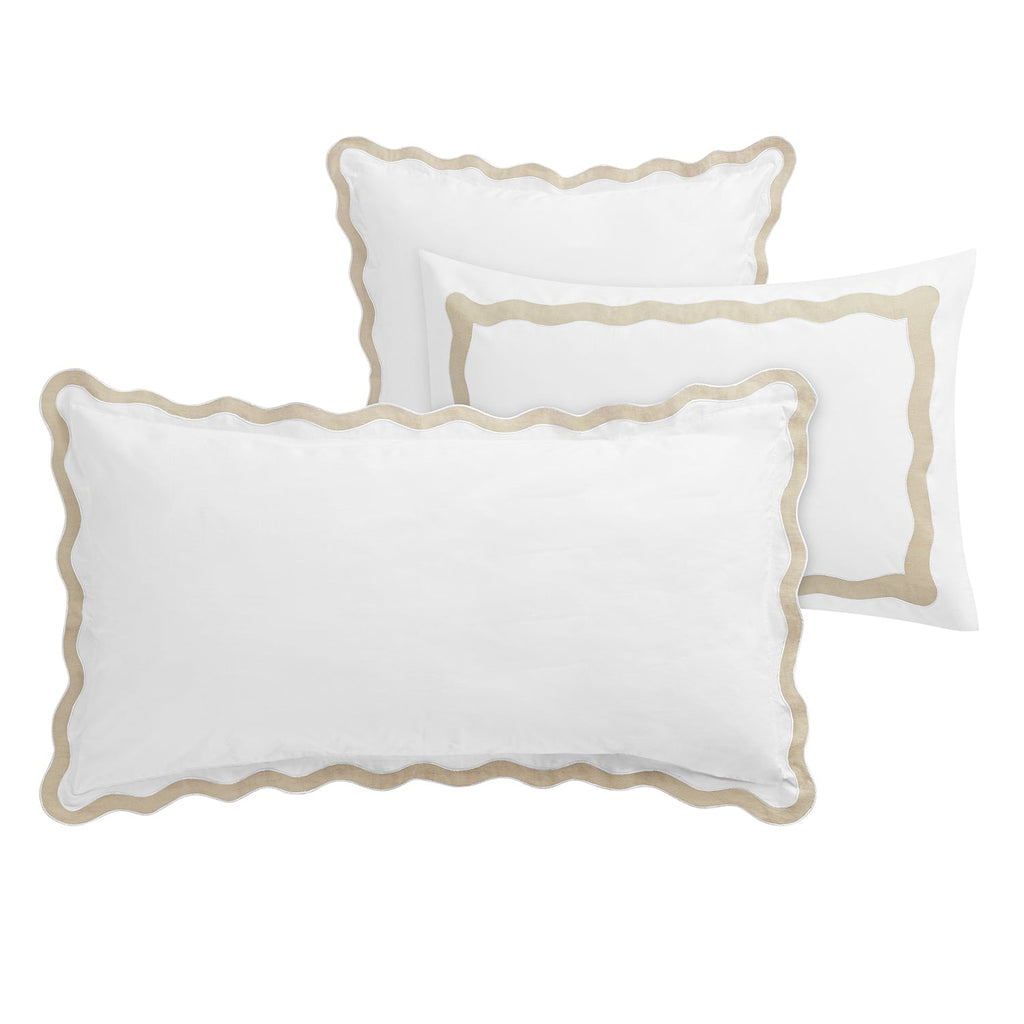 Lucinda Natural Wave 300 Thread Count Cotton Percale Regular Pillowcases - Pair