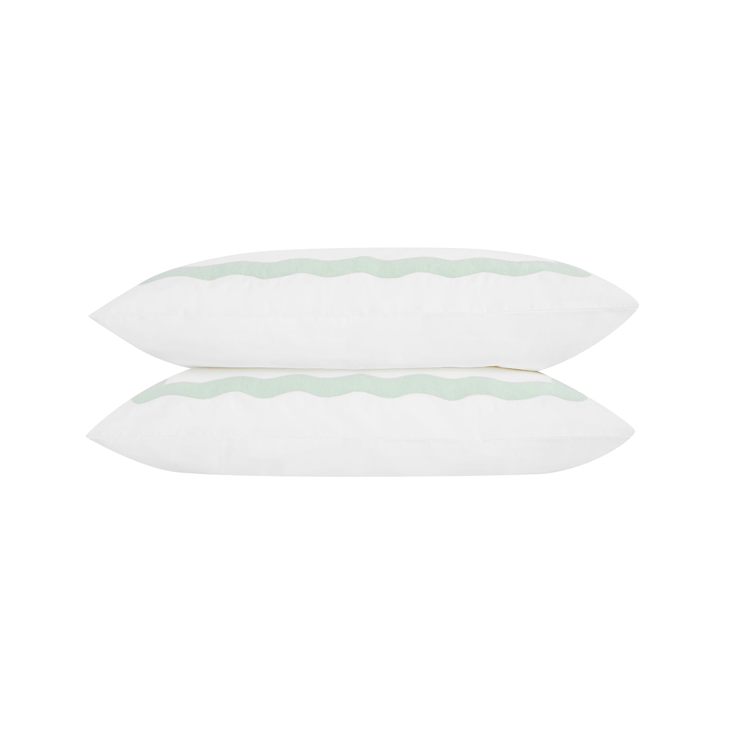 Lucinda Seafoam Green Wave 300 Thread Count Cotton Percale Regular Pillowcases - Pair