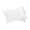 Milano Air Force Blue Knot Embroidered 600 Thread Count Cotton Sateen Regular Pillowcases - Pair