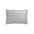 Valentina Grey Floral Embroidered 600 Thread Count Cotton Sateen Oxford Pillowcases - Pair