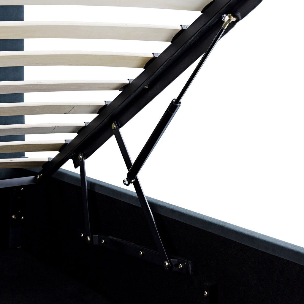 Hana Ottoman Storage Bed, Aegean Blue Velvet