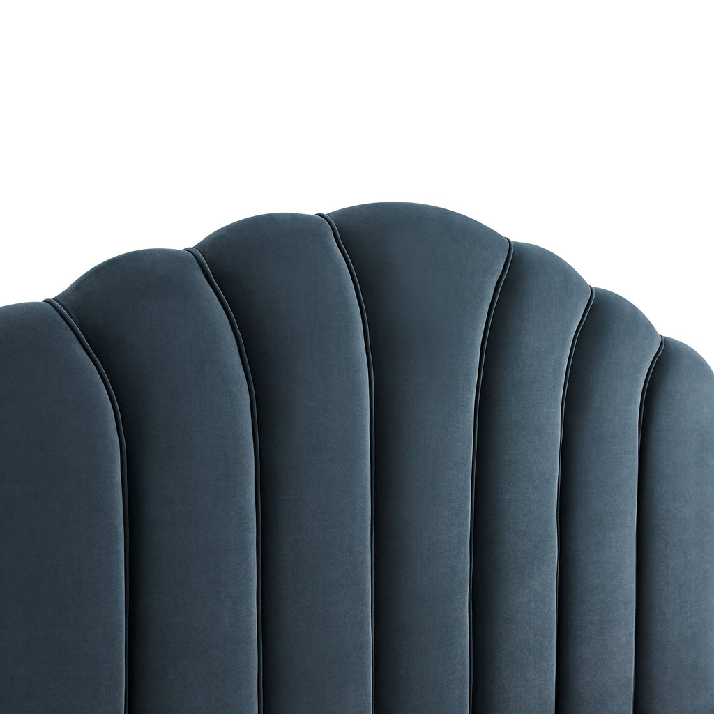 Hana Ottoman Storage Bed, Aegean Blue Velvet