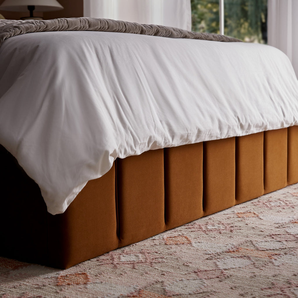 Hana Ottoman Storage Bed, Cinnamon Velvet