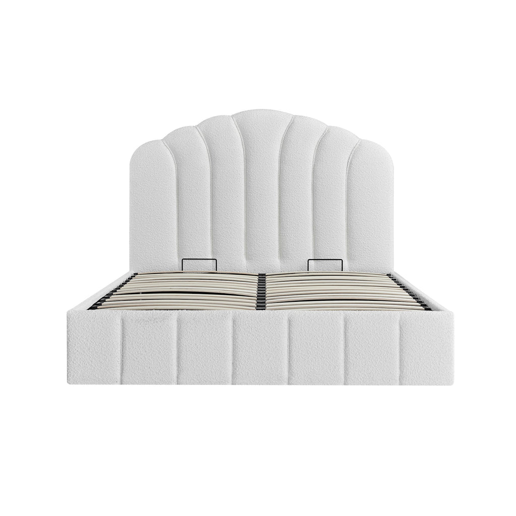 Hana Ottoman Storage Bed, Ecru Boucle