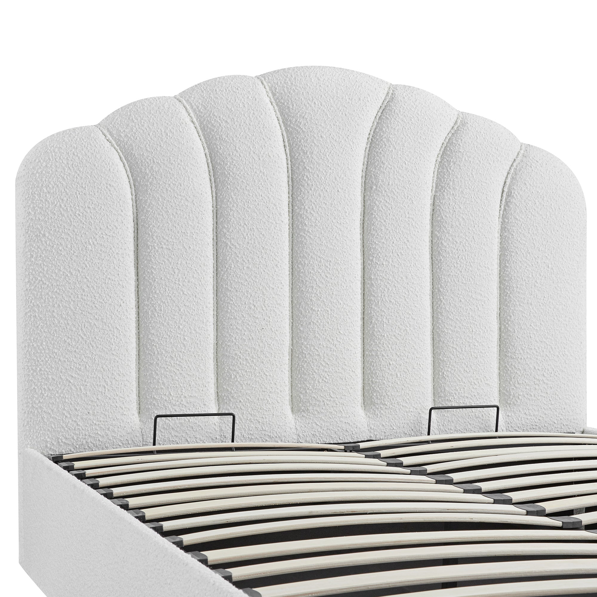 Hana Ottoman Storage Bed, Ecru Boucle