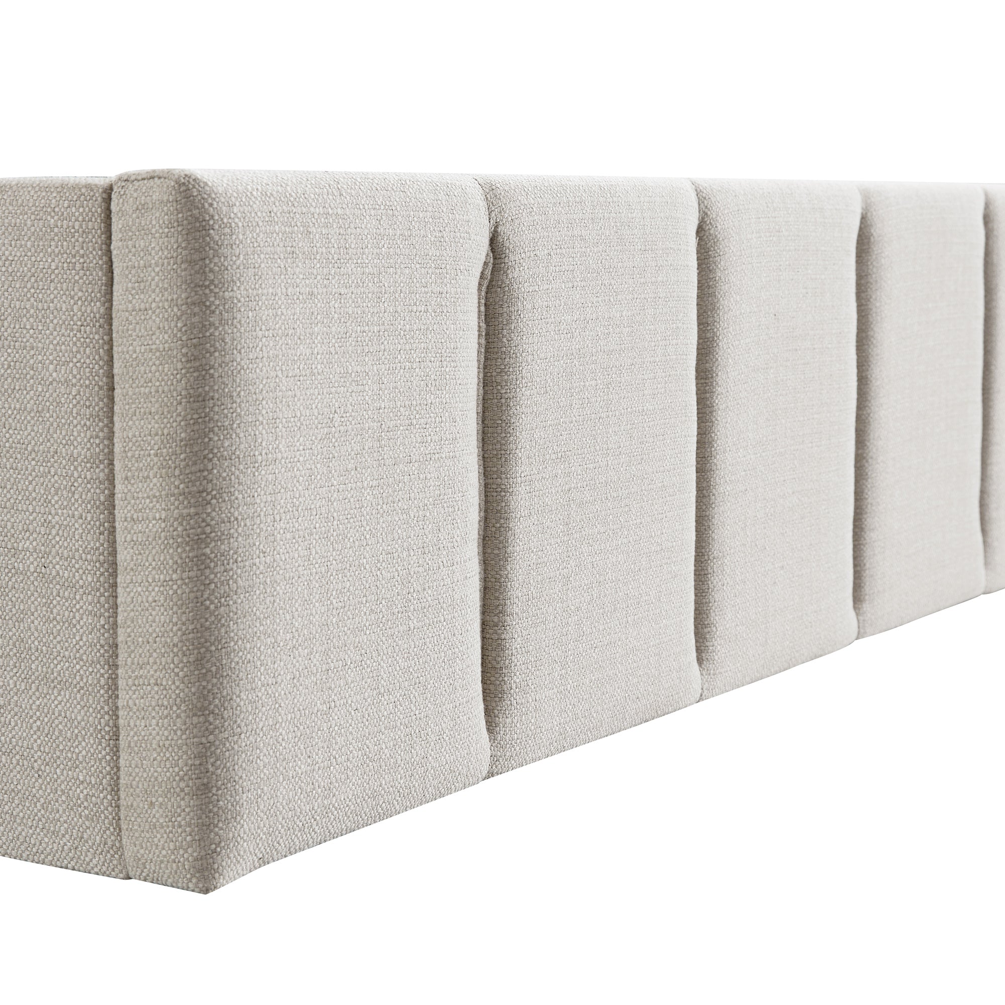 Hana Ottoman Storage Bed, Ivory Weave Fabric