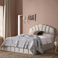 Hana Ottoman Storage Bed, Ivory Weave Fabric