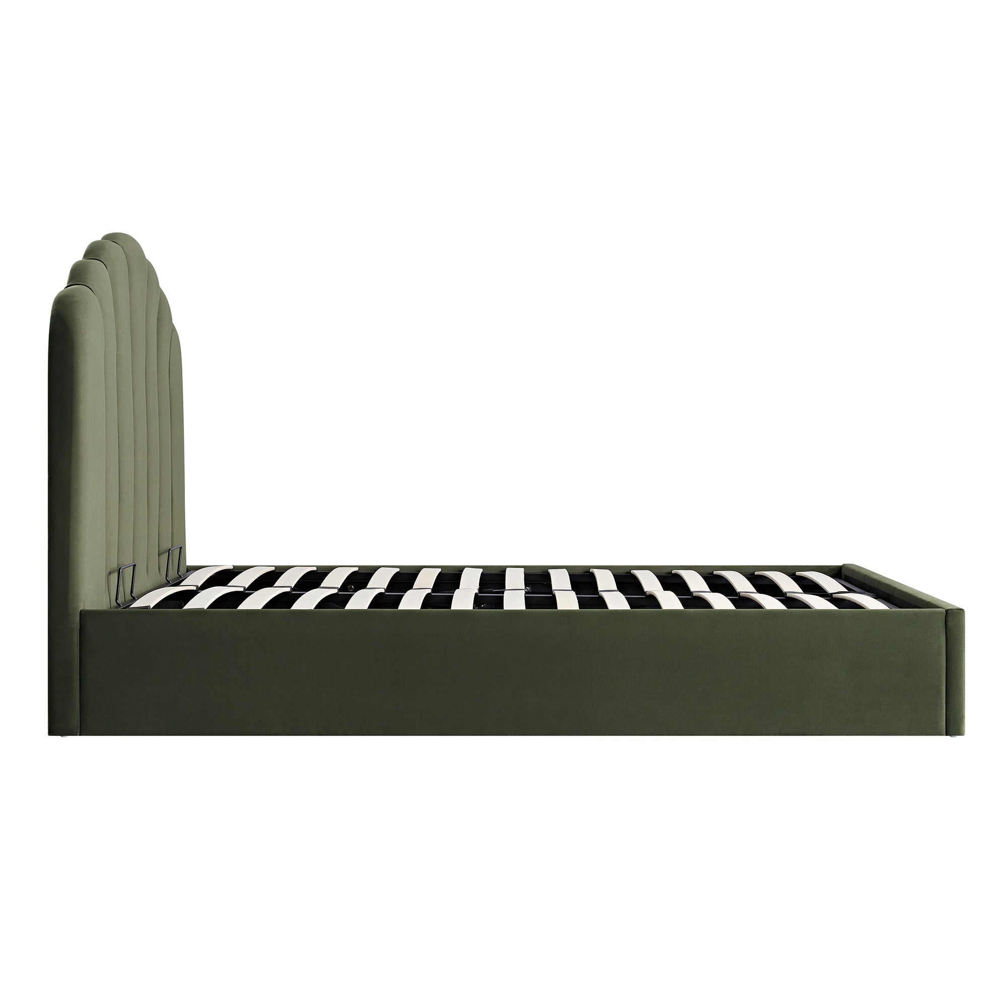 Hana Ottoman Storage Bed, Moss Green Velvet