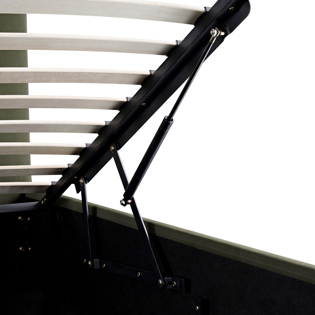 Hana Ottoman Storage Bed, Moss Green Velvet