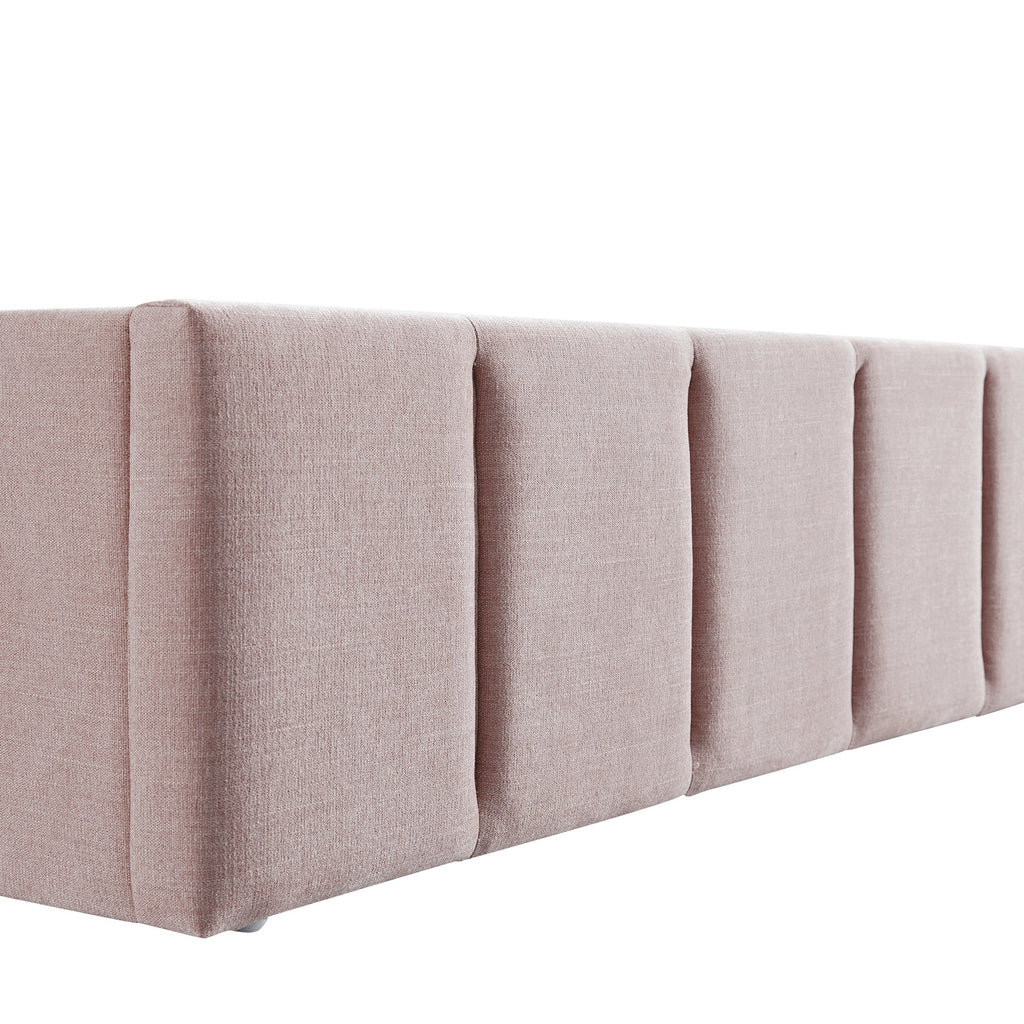 Hana Ottoman Storage Bed, Petal Pink Chenille