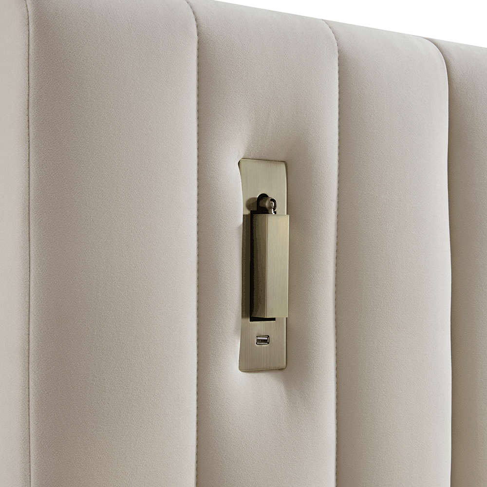 Tremezzo Oversized Ottoman Storage Bed, Champagne Velvet