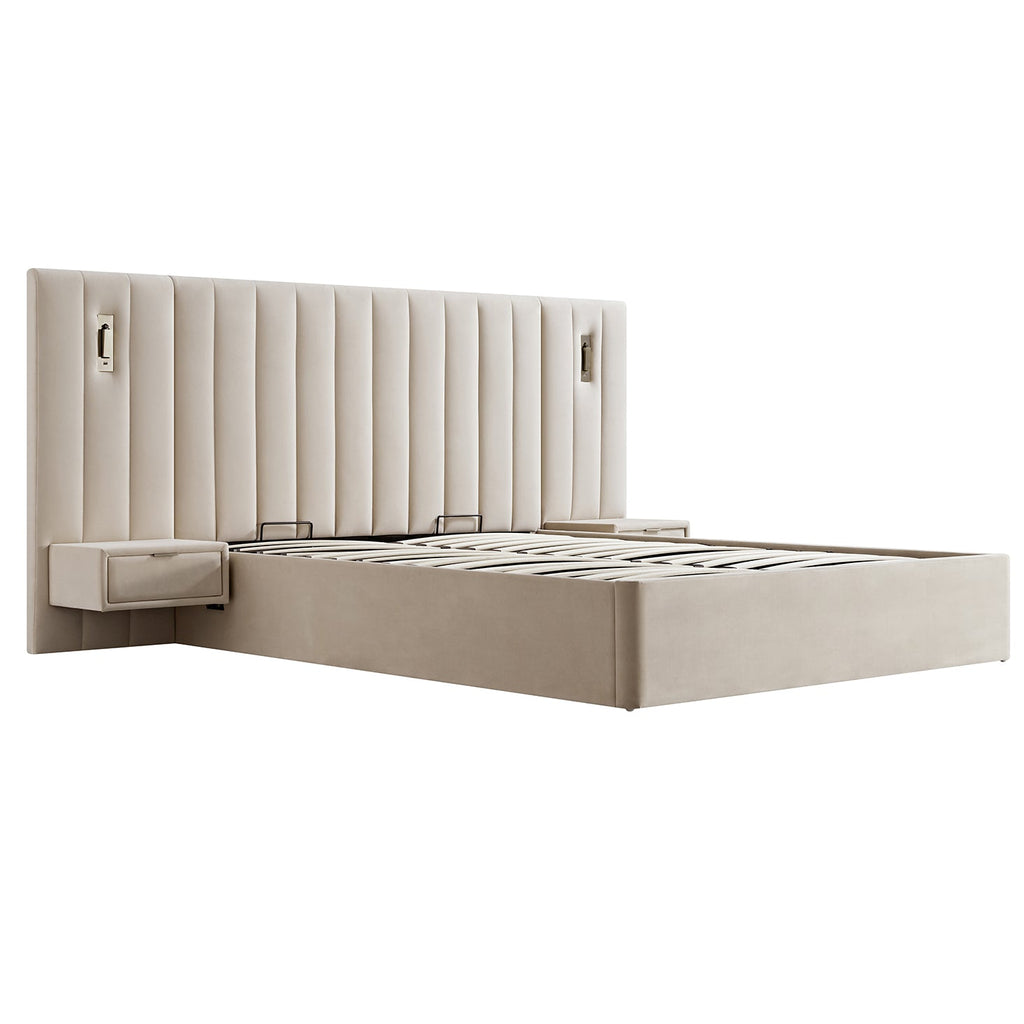 Tremezzo Oversized Ottoman Storage Bed, Champagne Velvet