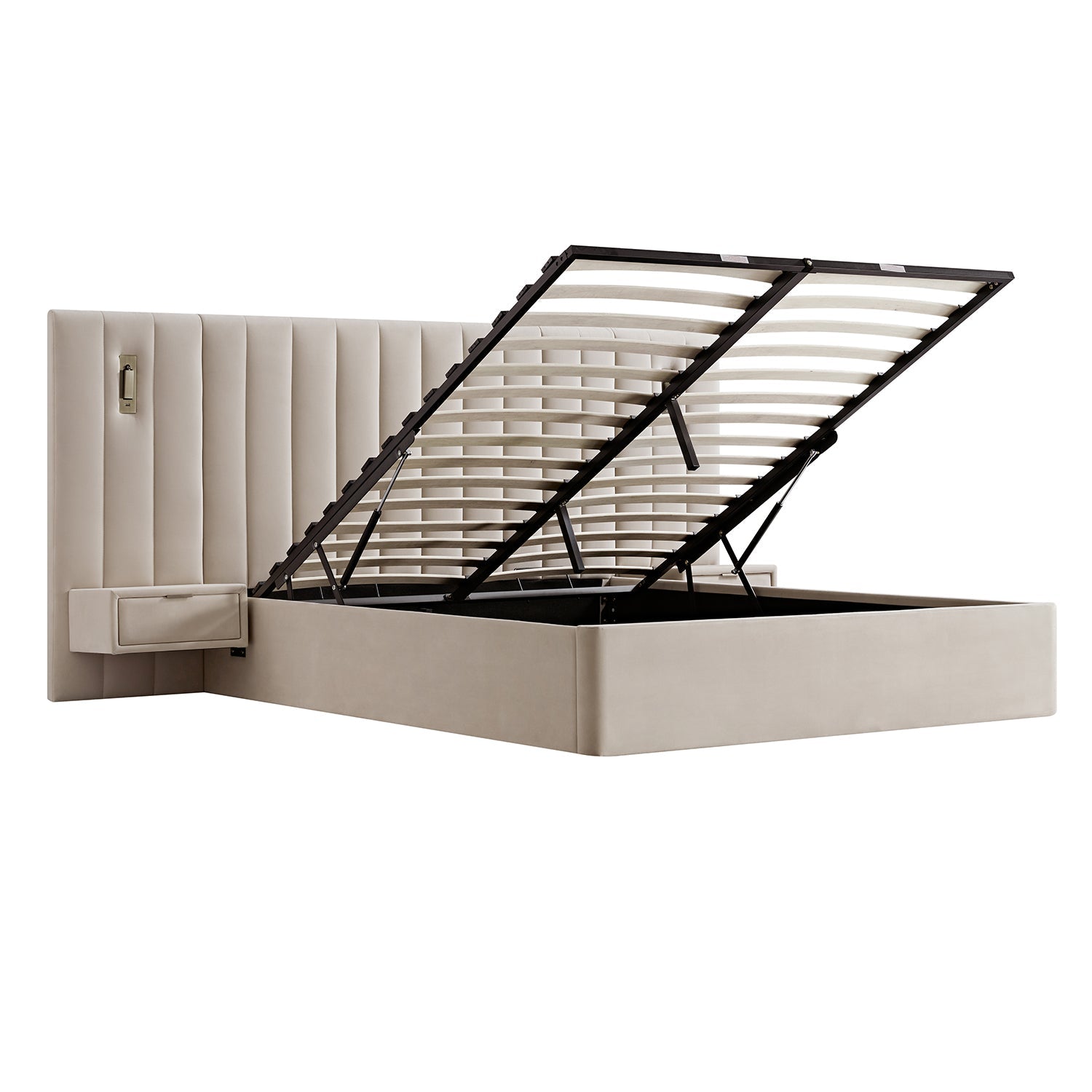 Tremezzo Oversized Ottoman Storage Bed, Champagne Velvet