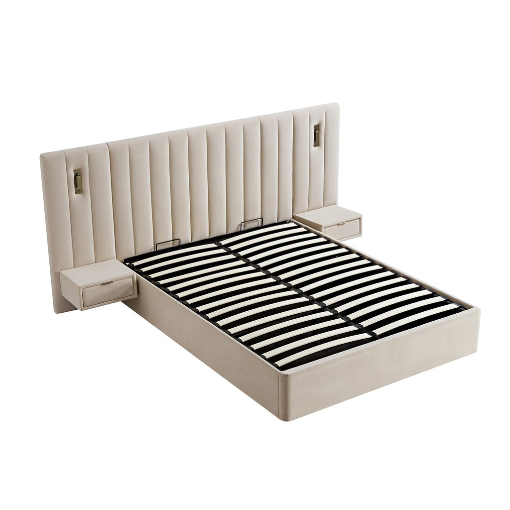 Tremezzo Oversized Ottoman Storage Bed, Champagne Velvet