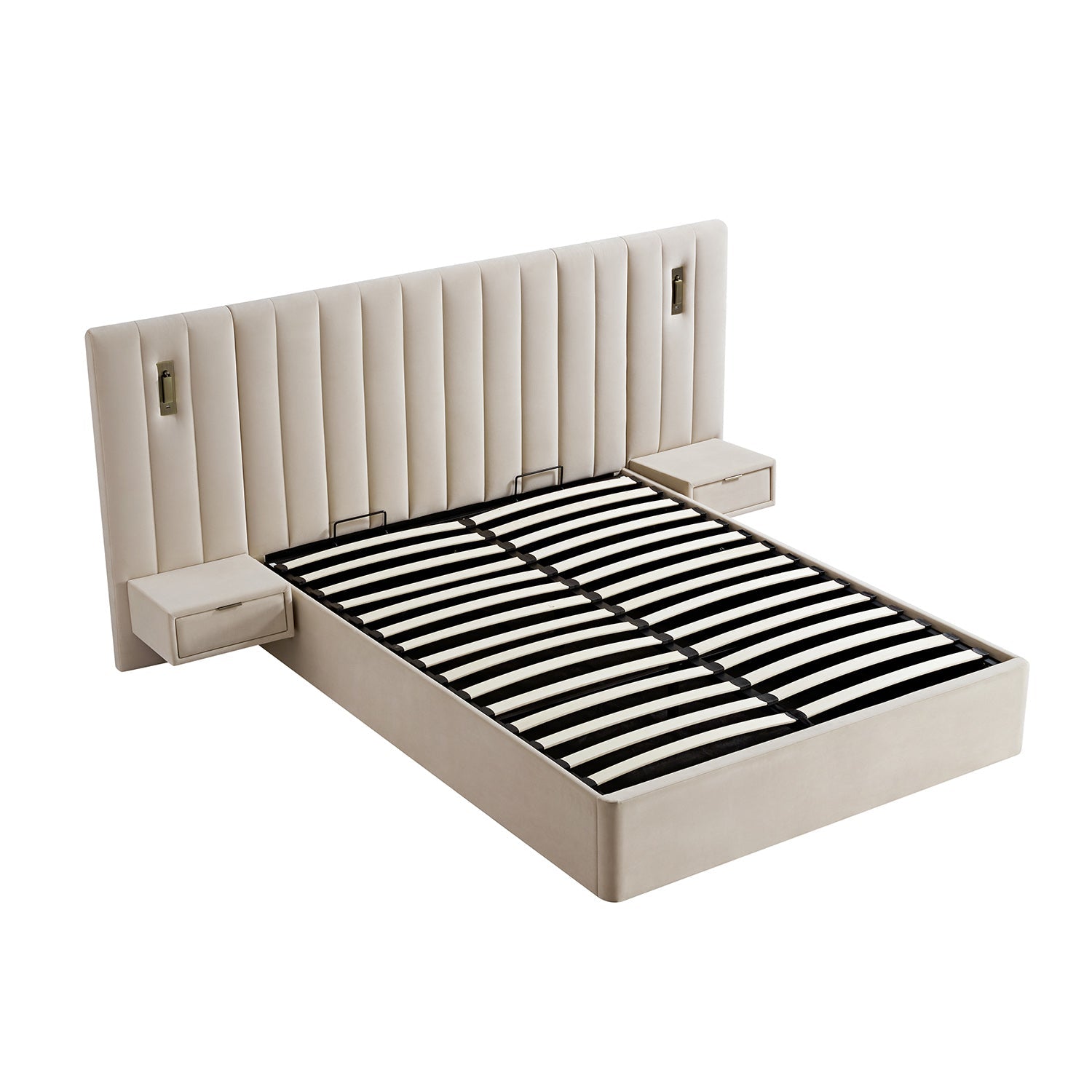 Tremezzo Oversized Ottoman Storage Bed, Champagne Velvet