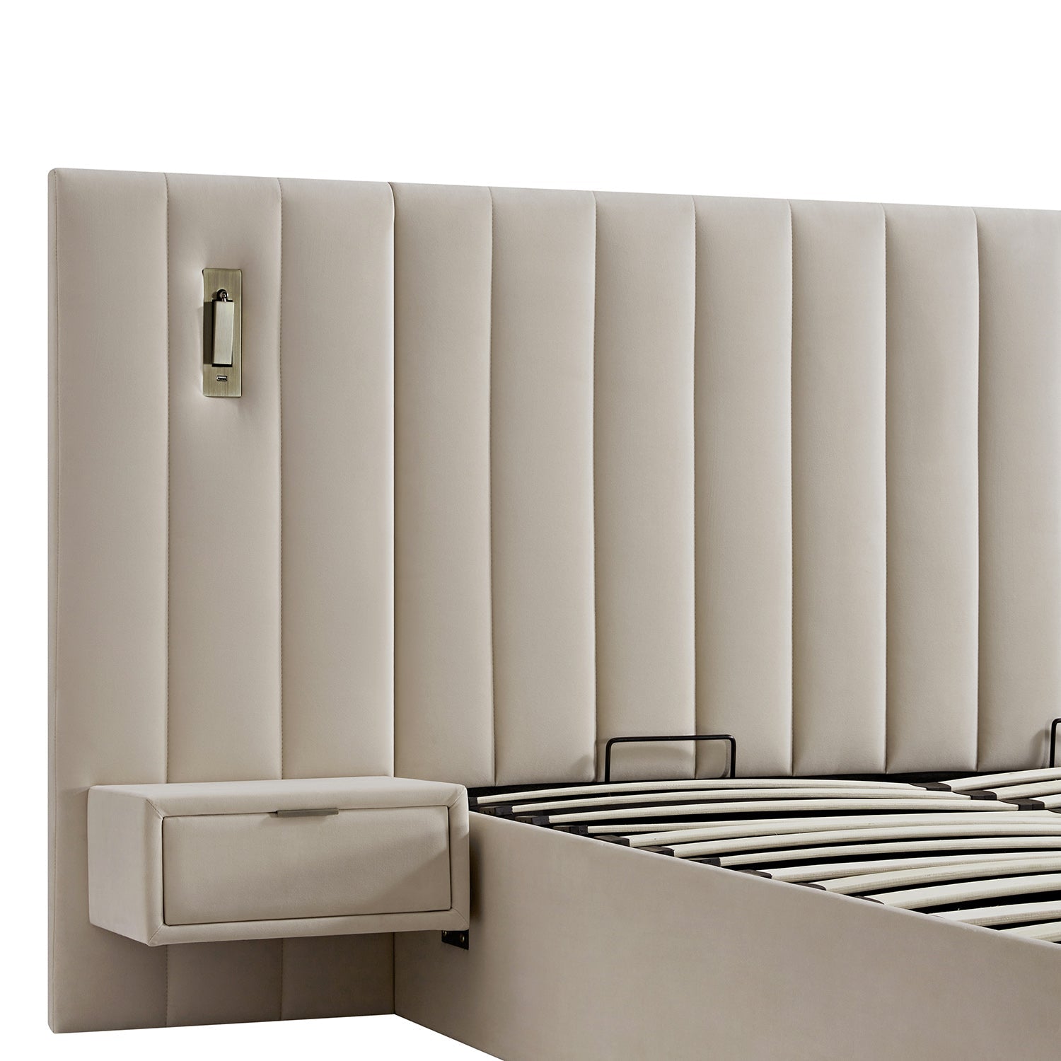 Tremezzo Oversized Ottoman Storage Bed, Champagne Velvet