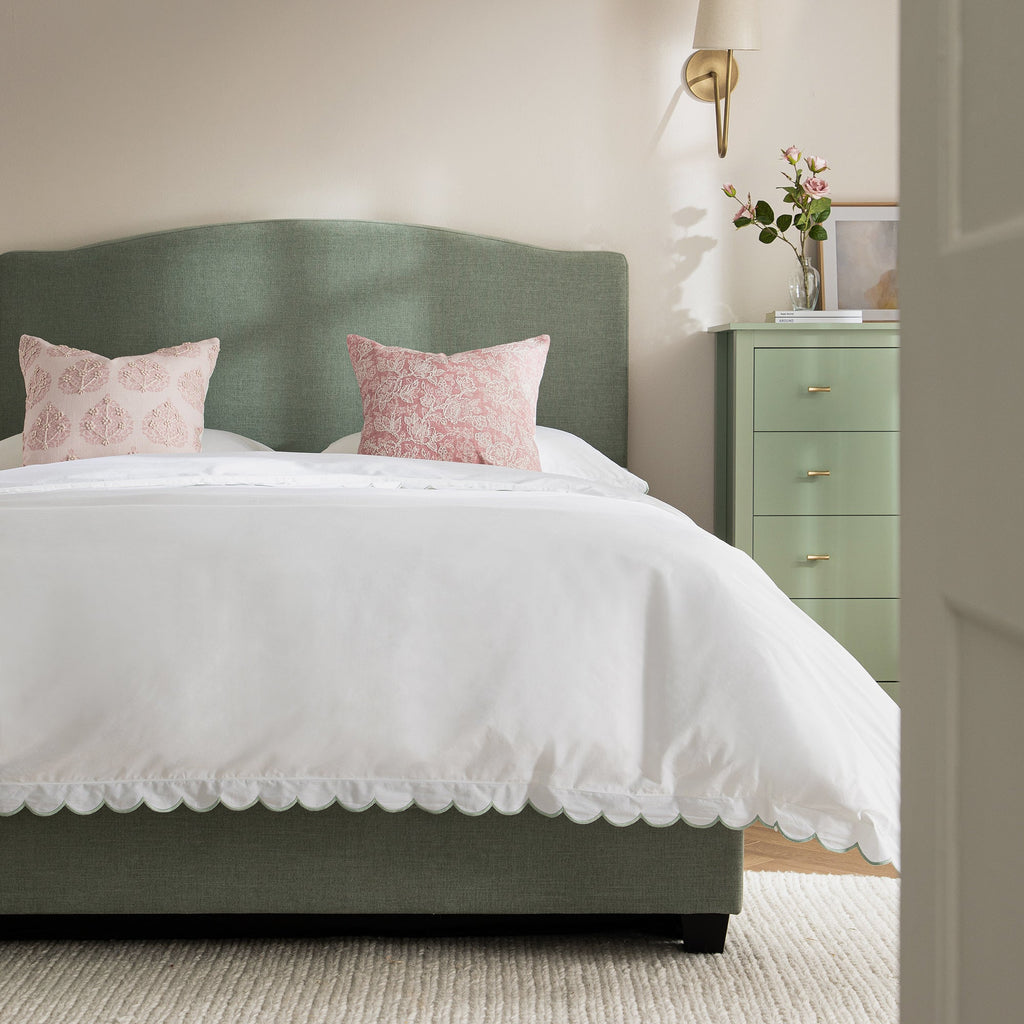 Chilworth Upholstered Ottoman Storage Bed, Water Green Chenille