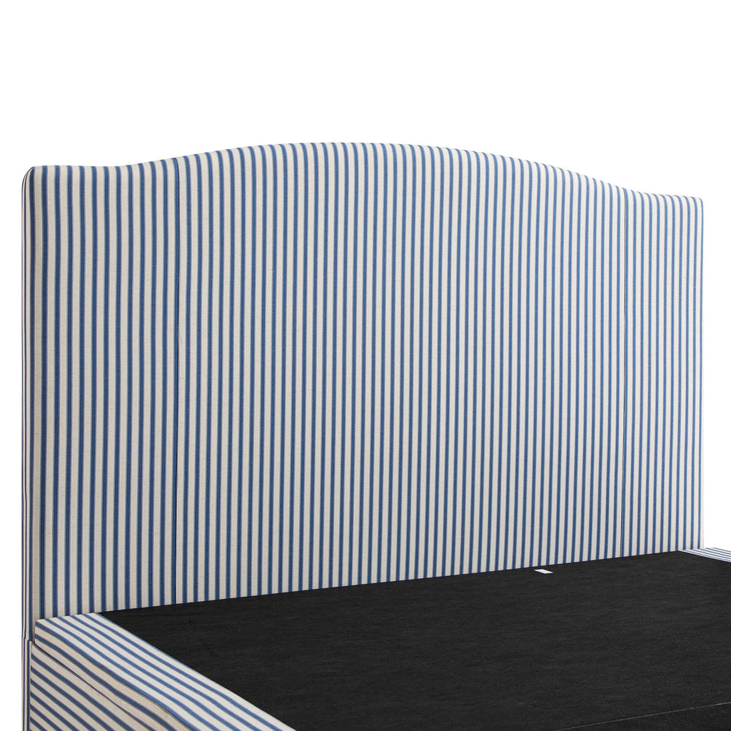 Chilworth Upholstered Ottoman Storage Bed, Blue Stripe Linen Blend