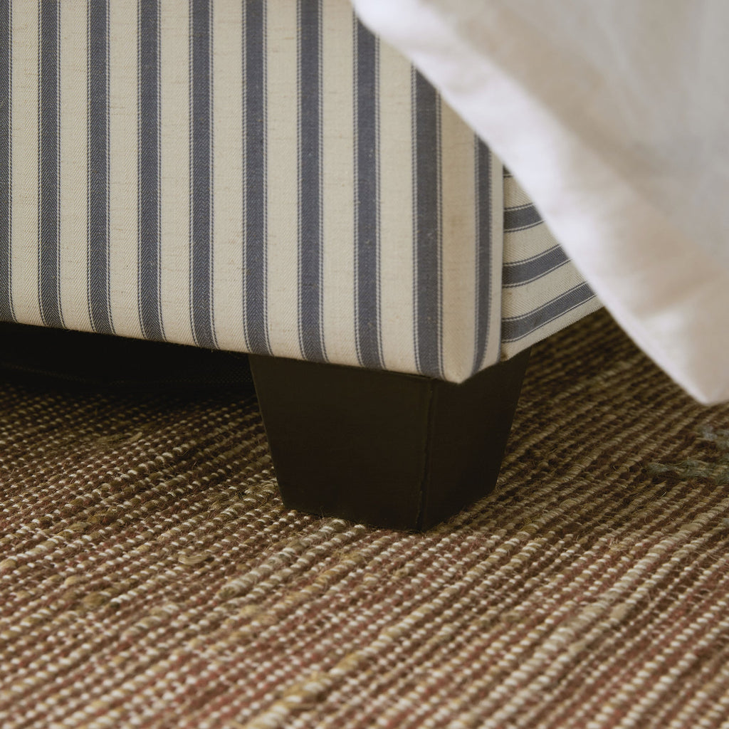 Chilworth Upholstered Ottoman Storage Bed, Blue Stripe Linen Blend