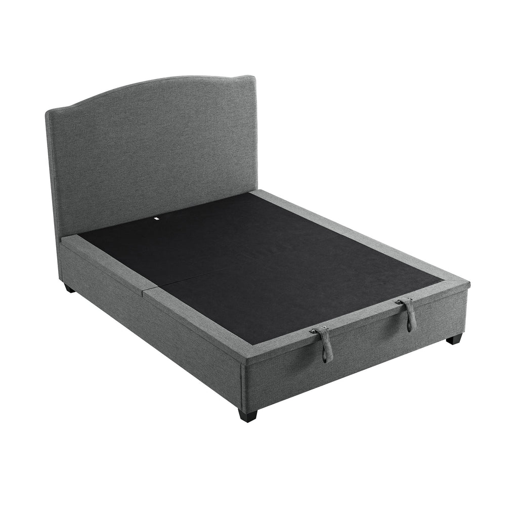 Chilworth Upholstered Ottoman Storage Bed, Dark Grey Weave Fabric