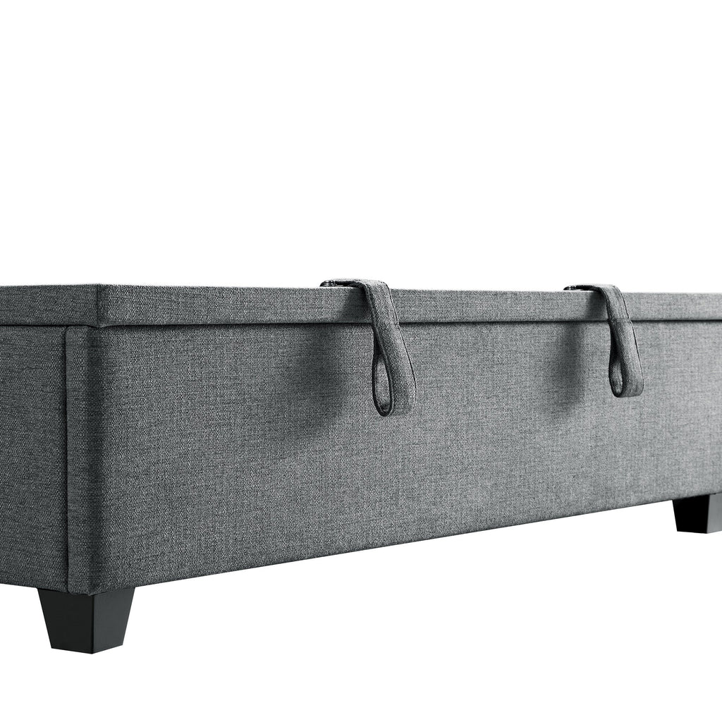Chilworth Upholstered Ottoman Storage Bed, Dark Grey Weave Fabric