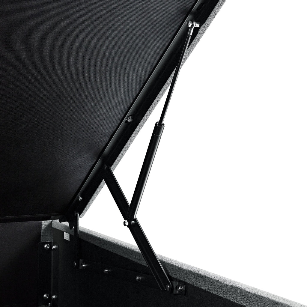 Chilworth Upholstered Ottoman Storage Bed, Dark Grey Weave Fabric