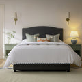 Chilworth Upholstered Ottoman Storage Bed, Dark Grey Weave Fabric