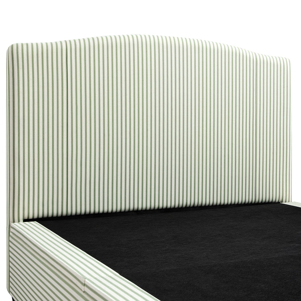 Chilworth Upholstered Ottoman Storage Bed, Green Stripe Linen Blend