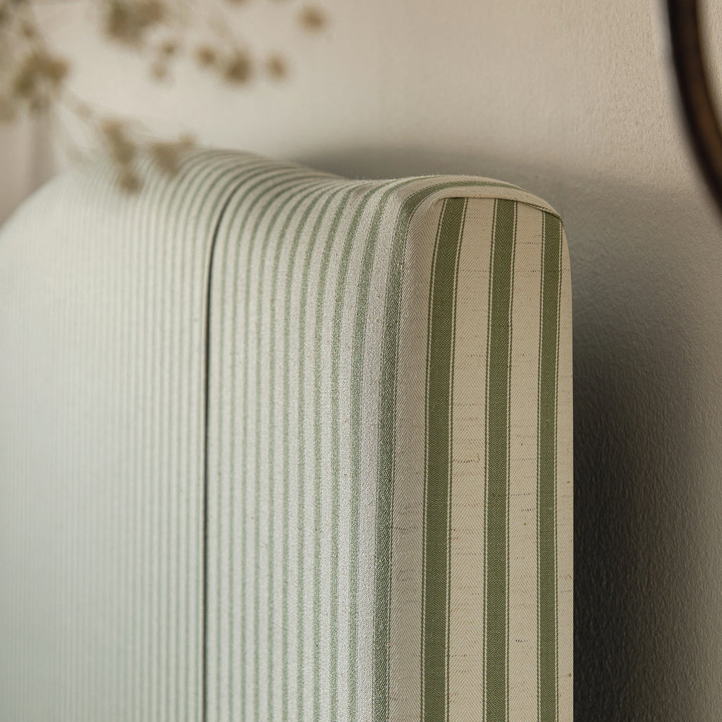 Chilworth Upholstered Ottoman Storage Bed, Green Stripe Linen Blend