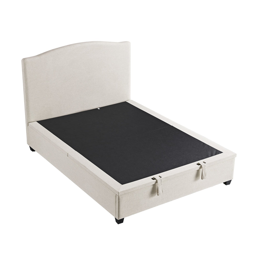 Chilworth Upholstered Ottoman Storage Bed, Ivory Weave Fabric