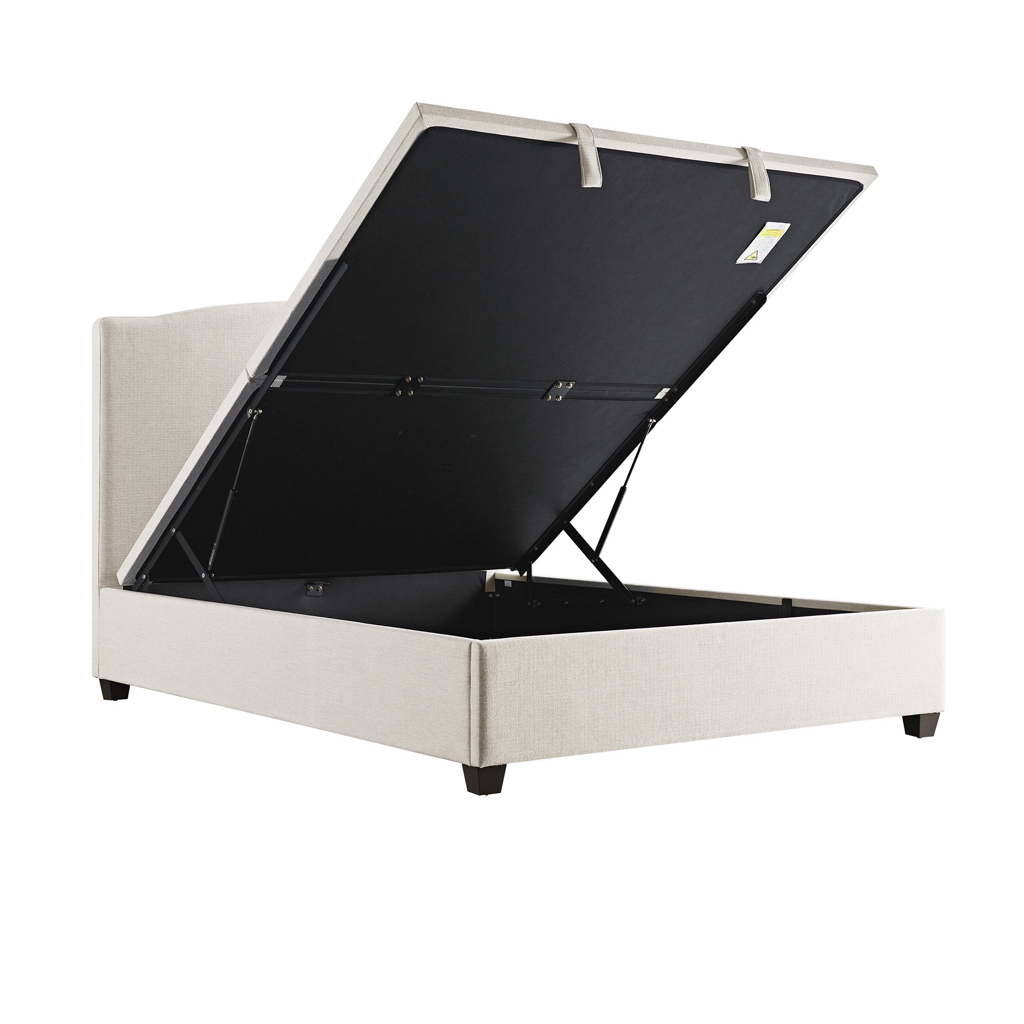 Chilworth Upholstered Ottoman Storage Bed, Ivory Weave Fabric