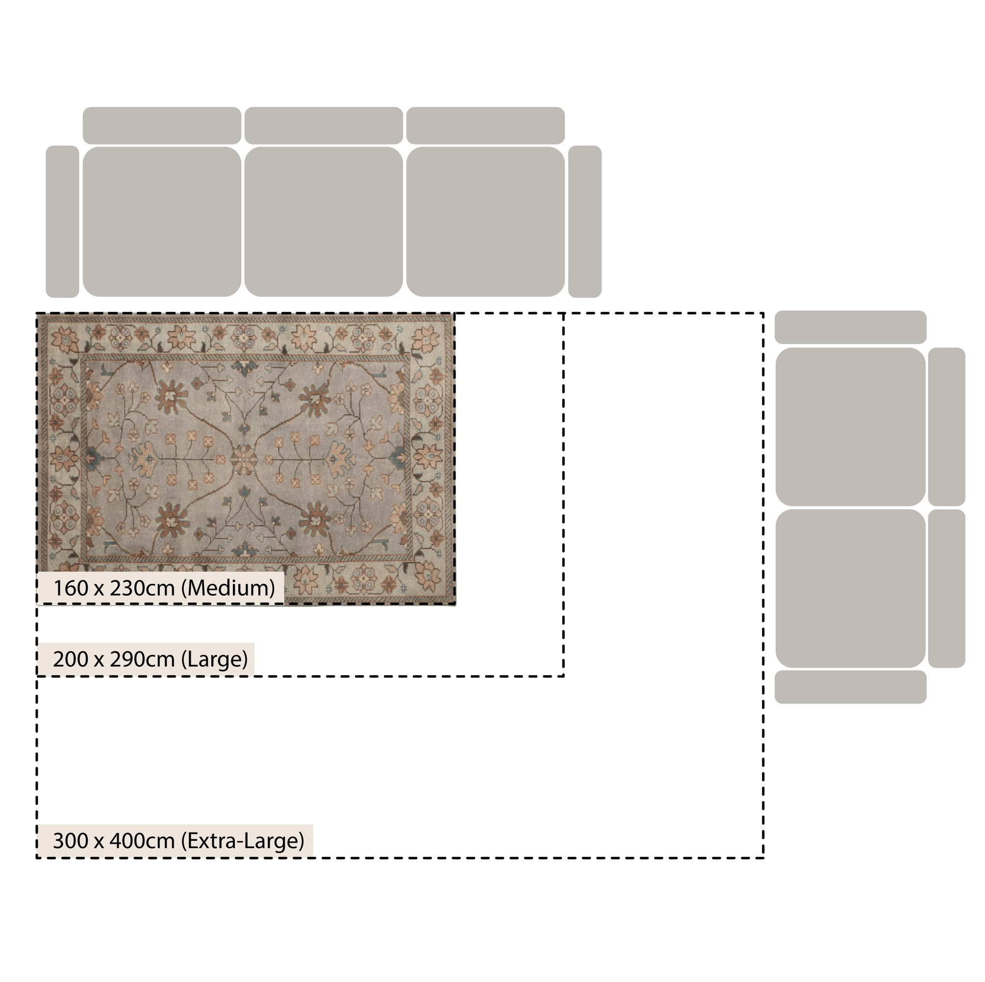 Premium Hand-Knotted Heritage Collection Florentine Ice Blue New Zealand Wool Rug