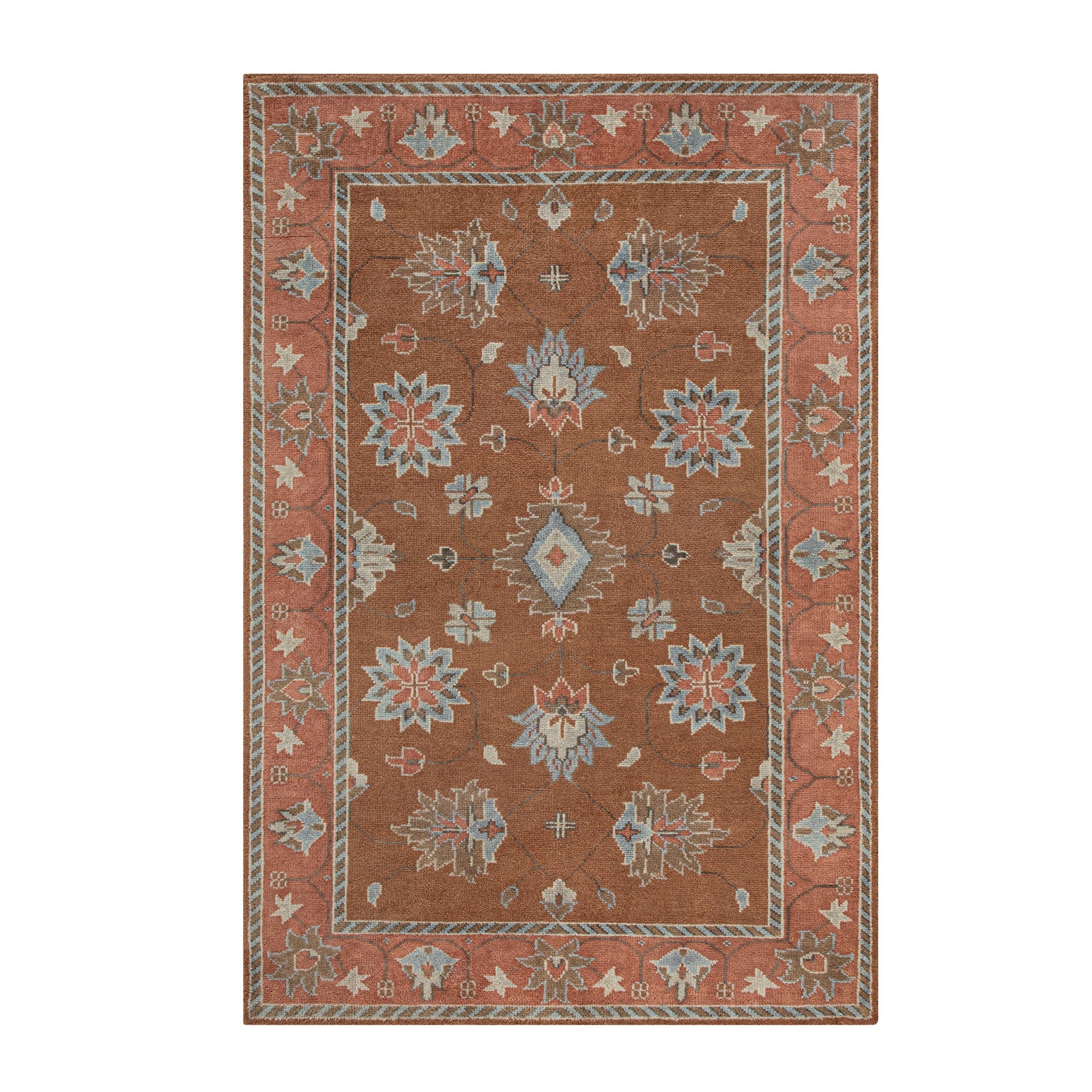 Premium Hand-Knotted Heritage Collection Florentine Rose New Zealand Wool Rug