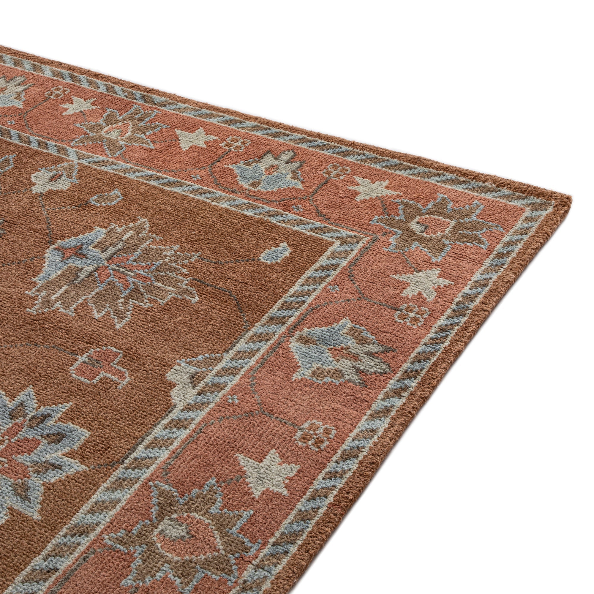Premium Hand-Knotted Heritage Collection Florentine Rose New Zealand Wool Rug