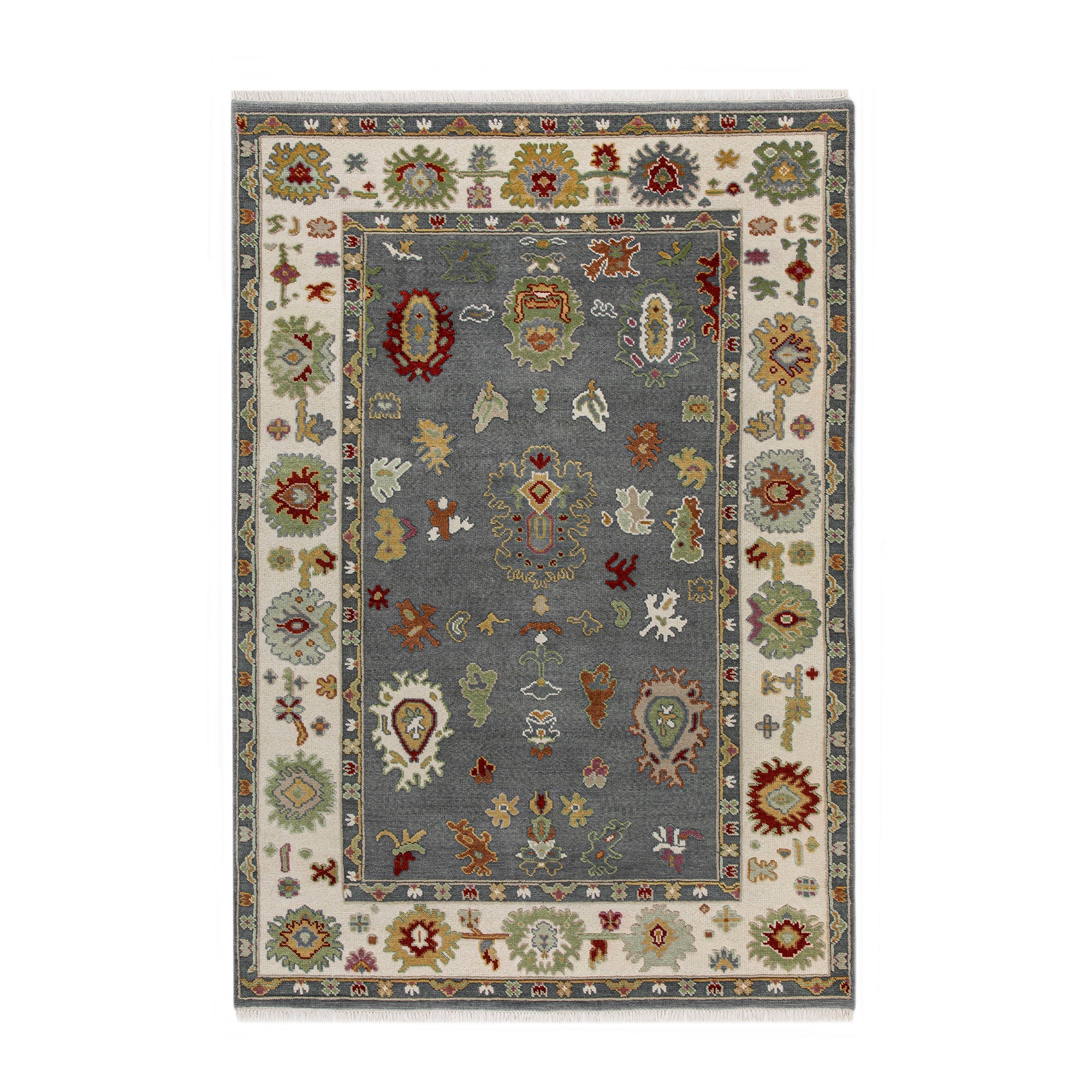 Premium Hand-Knotted Heritage Collection Oushak Enchanted Floral New Zealand Wool Rug
