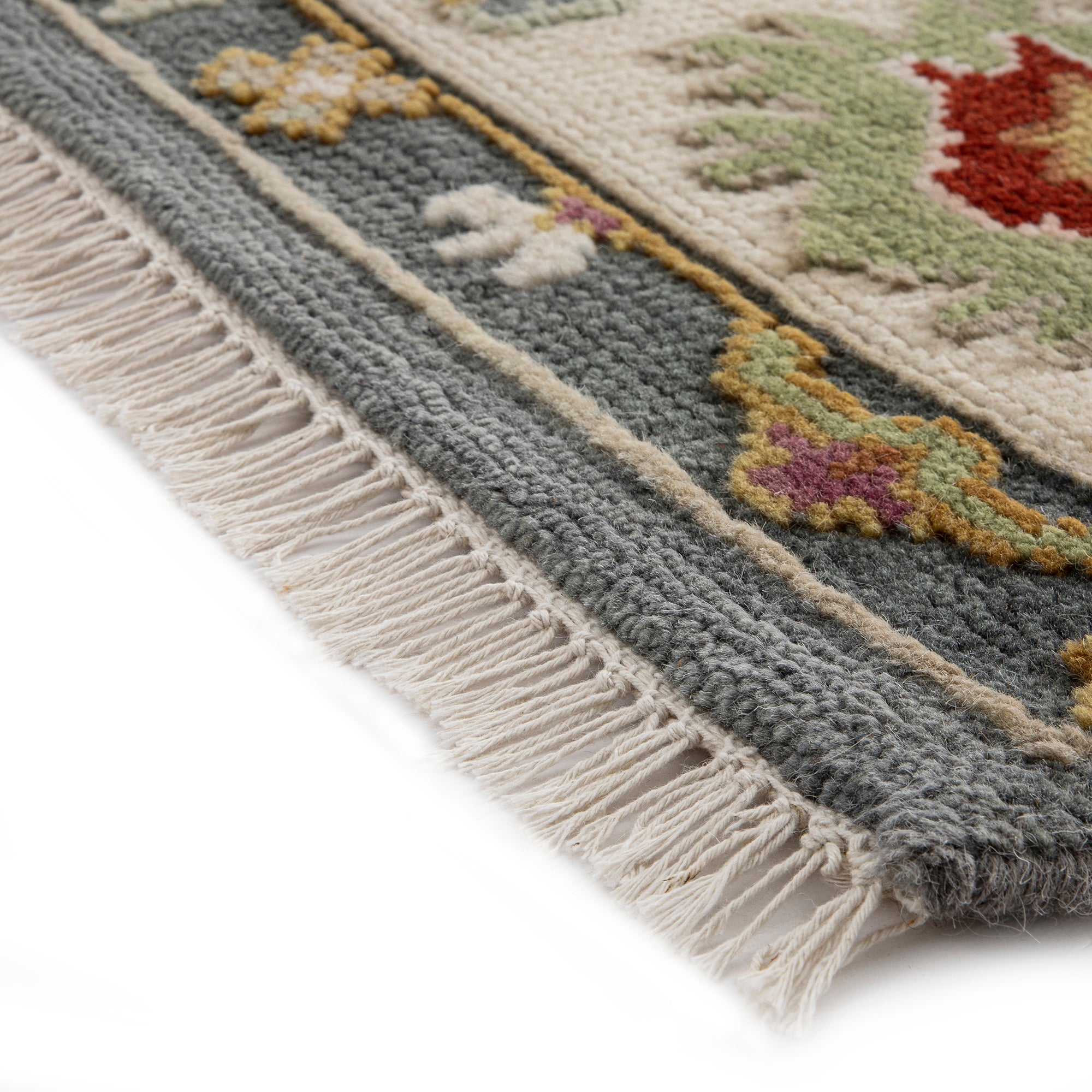 Premium Hand-Knotted Heritage Collection Oushak Enchanted Floral New Zealand Wool Rug