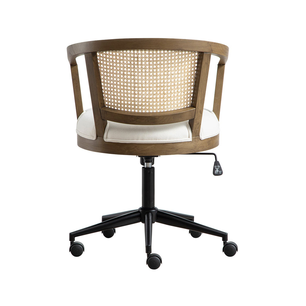 Lucia Natural Cane Swivel Desk Chair, Silver Oak