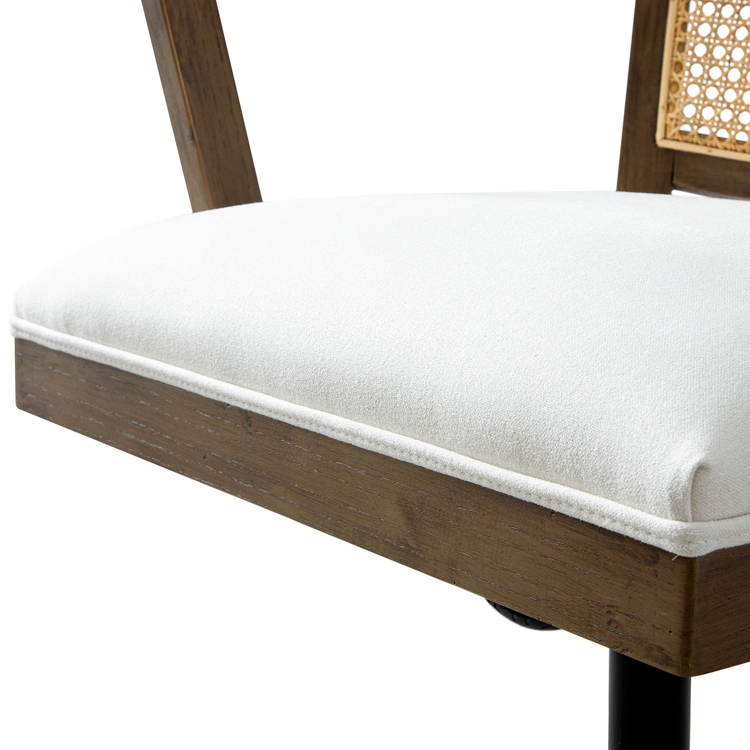 Lucia Natural Cane Swivel Desk Chair, Silver Oak