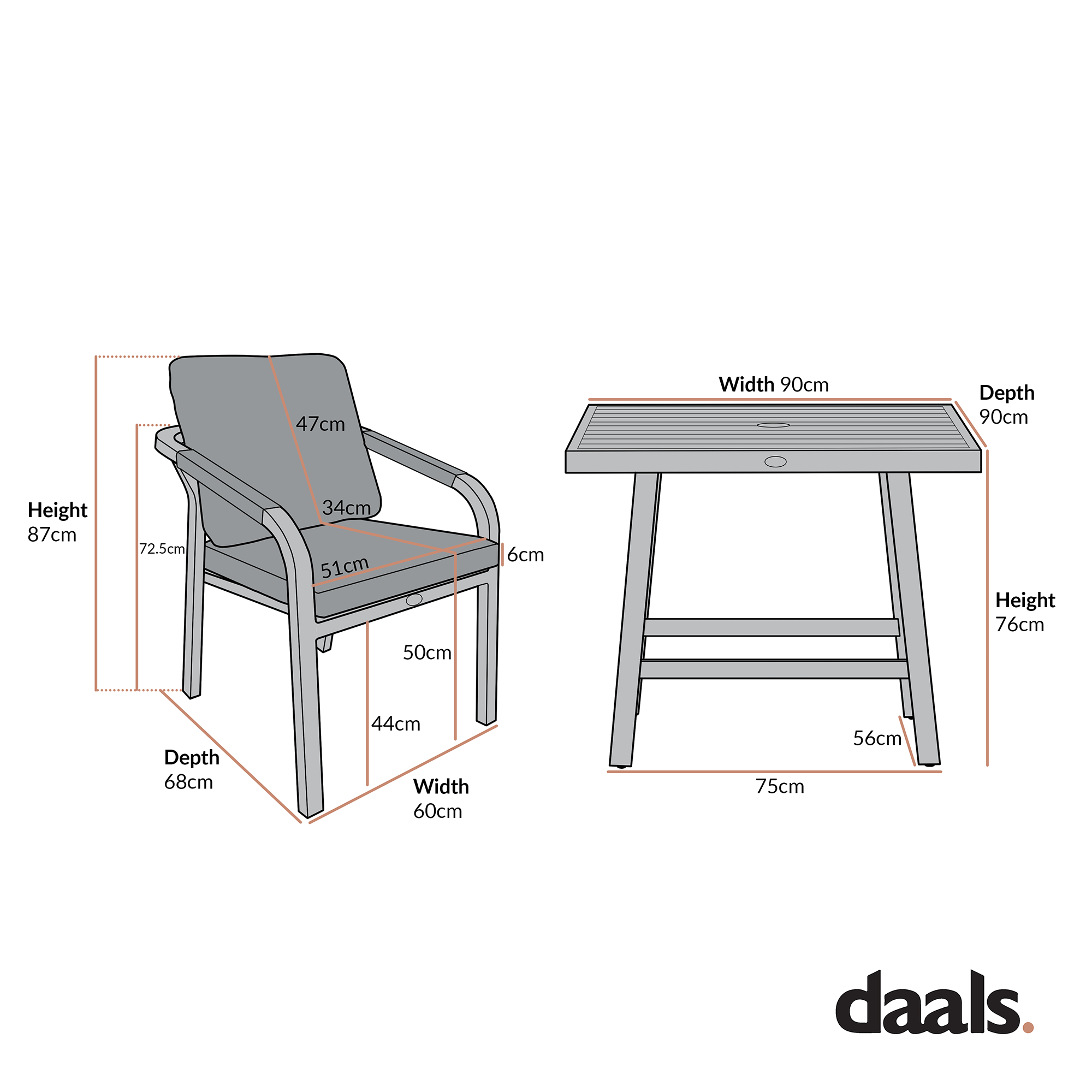 Manresa Rope 4-Seater Square Dining Set, Taupe and Beige