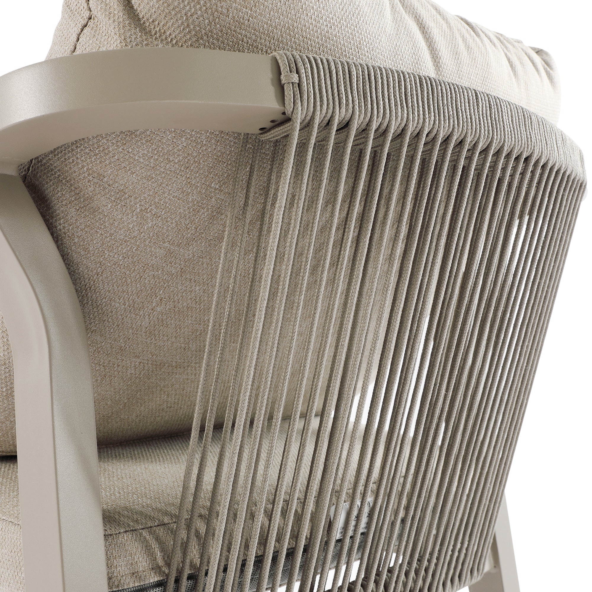 Manresa Rope 4-Seater Square Dining Set, Taupe and Beige