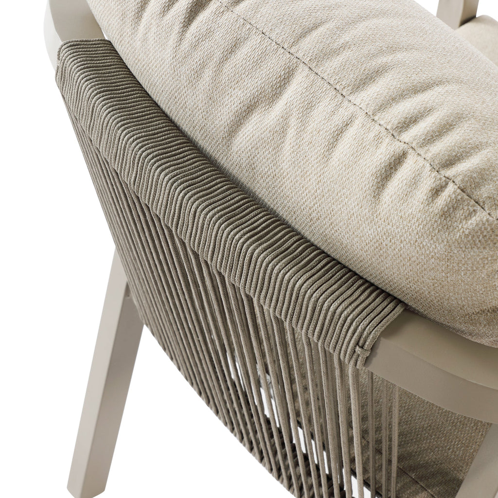 Manresa Rope 4-Seater Square Dining Set, Taupe and Beige