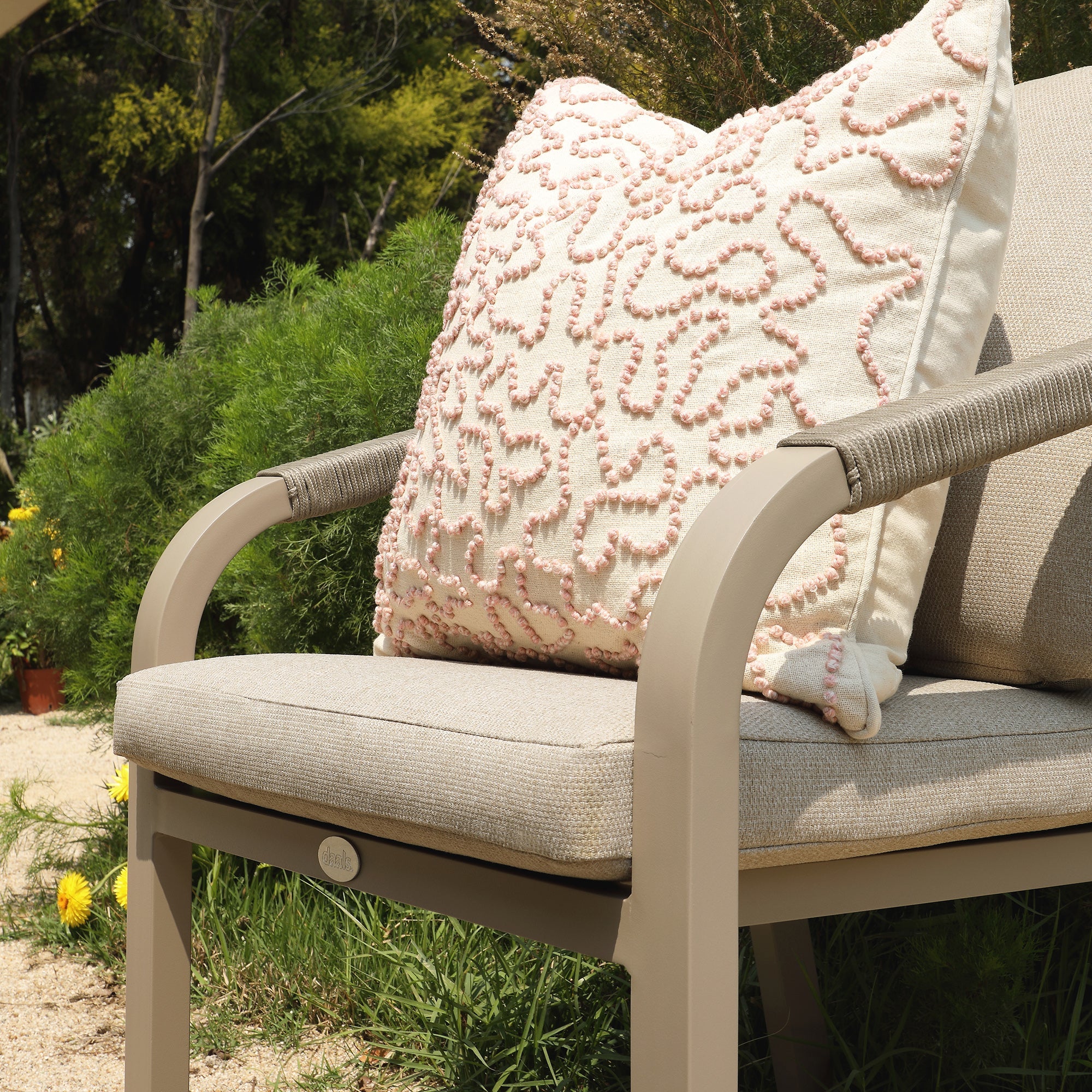 Manresa Rope 4-Seater Square Dining Set, Taupe and Beige