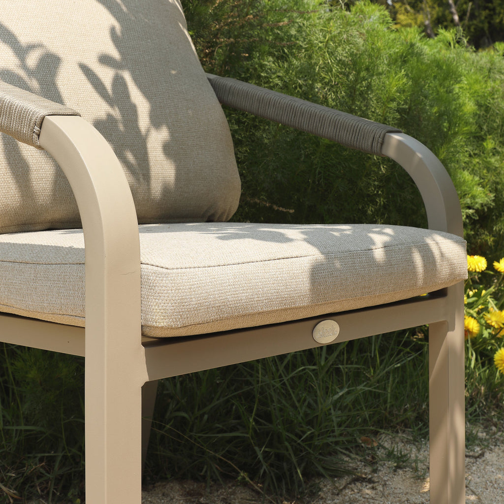 Manresa Rope 4-Seater Square Dining Set, Taupe and Beige