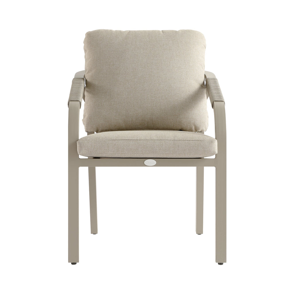 Manresa Rope 6-Seater Rectangular Dining Set, Taupe and Beige