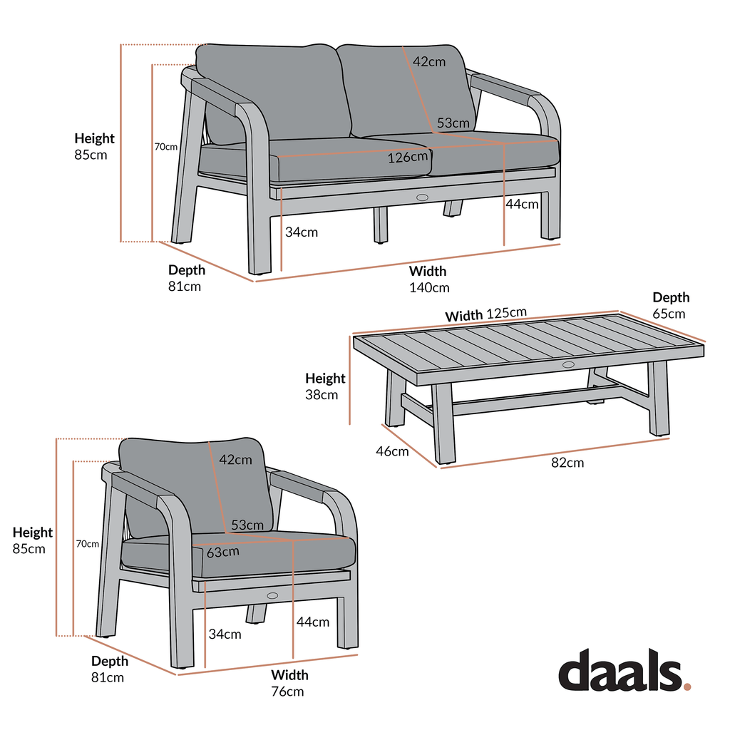 Manresa Rope 5-Seater Sofa Set, Taupe and Beige