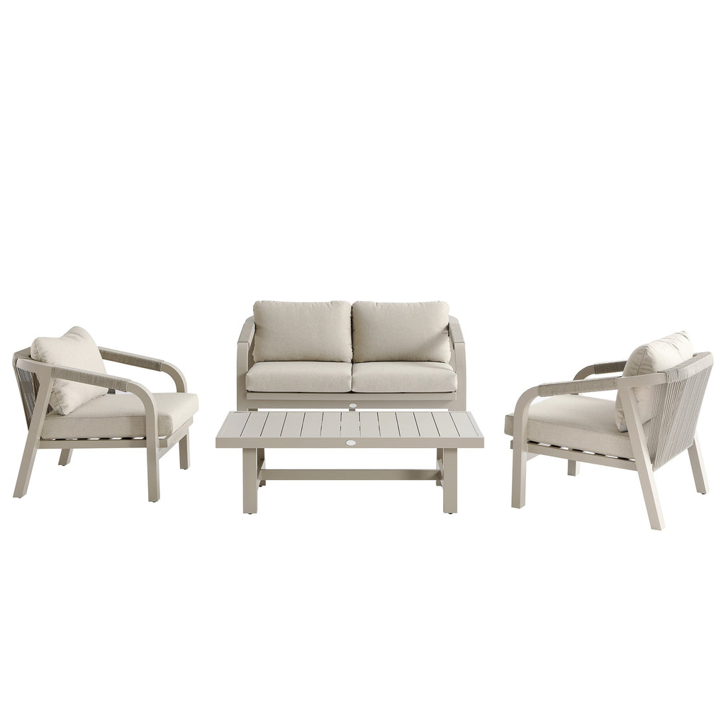 Manresa Rope 5-Seater Sofa Set, Taupe and Beige