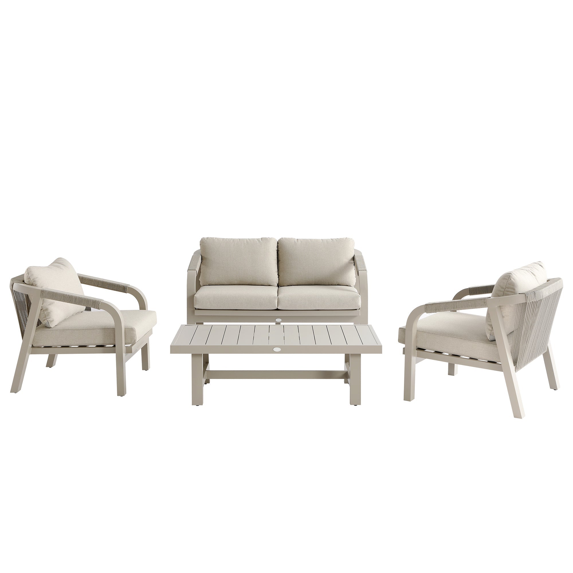 Manresa Rope 5-Seater Sofa Set, Taupe and Beige