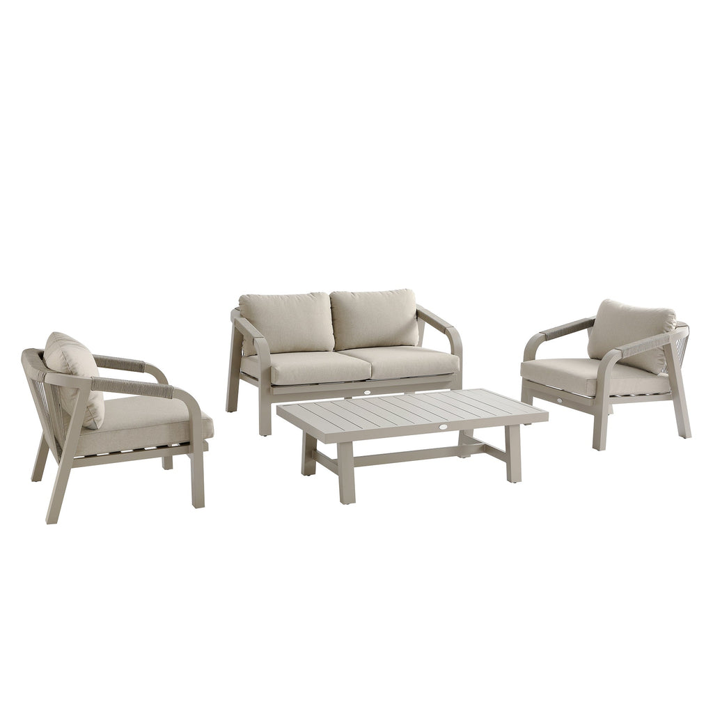 Manresa Rope 5-Seater Sofa Set, Taupe and Beige