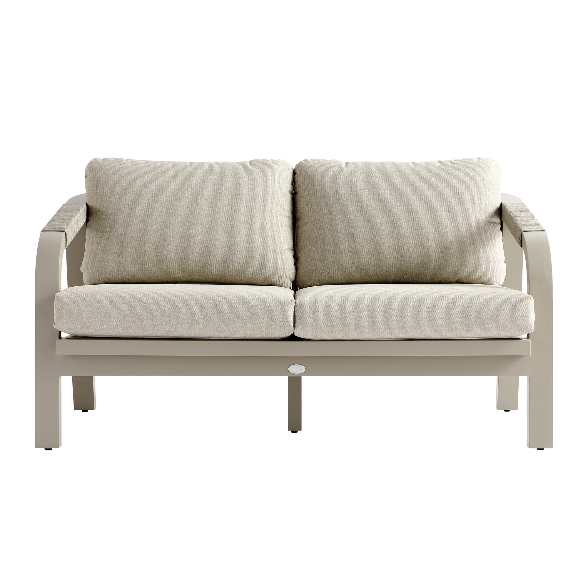 Manresa Rope 5-Seater Firepit Sofa Set, Taupe and Beige